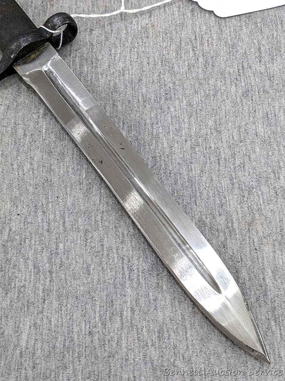 Swedish M1896 military rifle bayonet with scabbard is 13" overall.