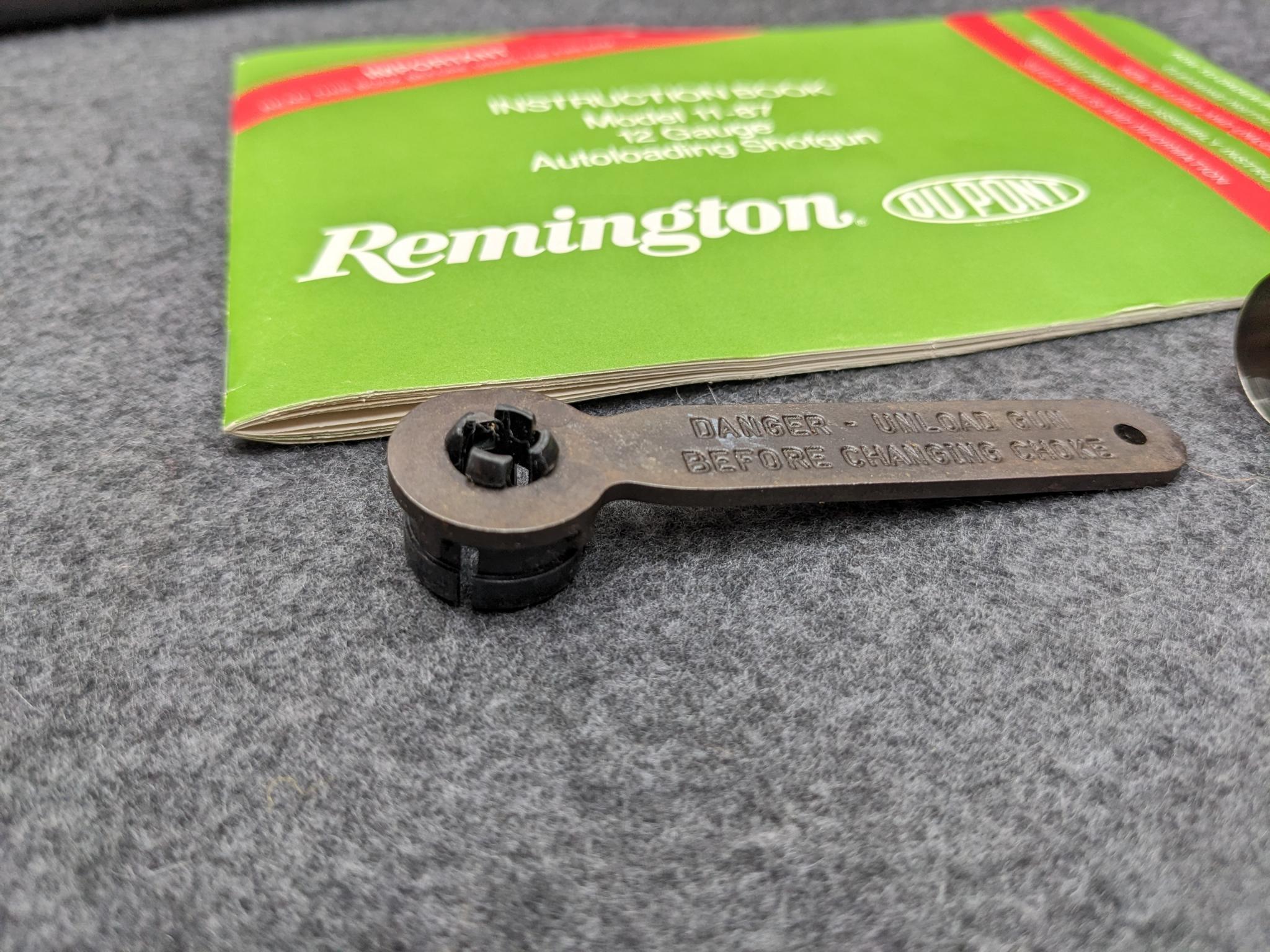 Barrel, choke tubes and wrench for Remington Model 11-87 shotgun and similar. 12 gauge barrel is 30"
