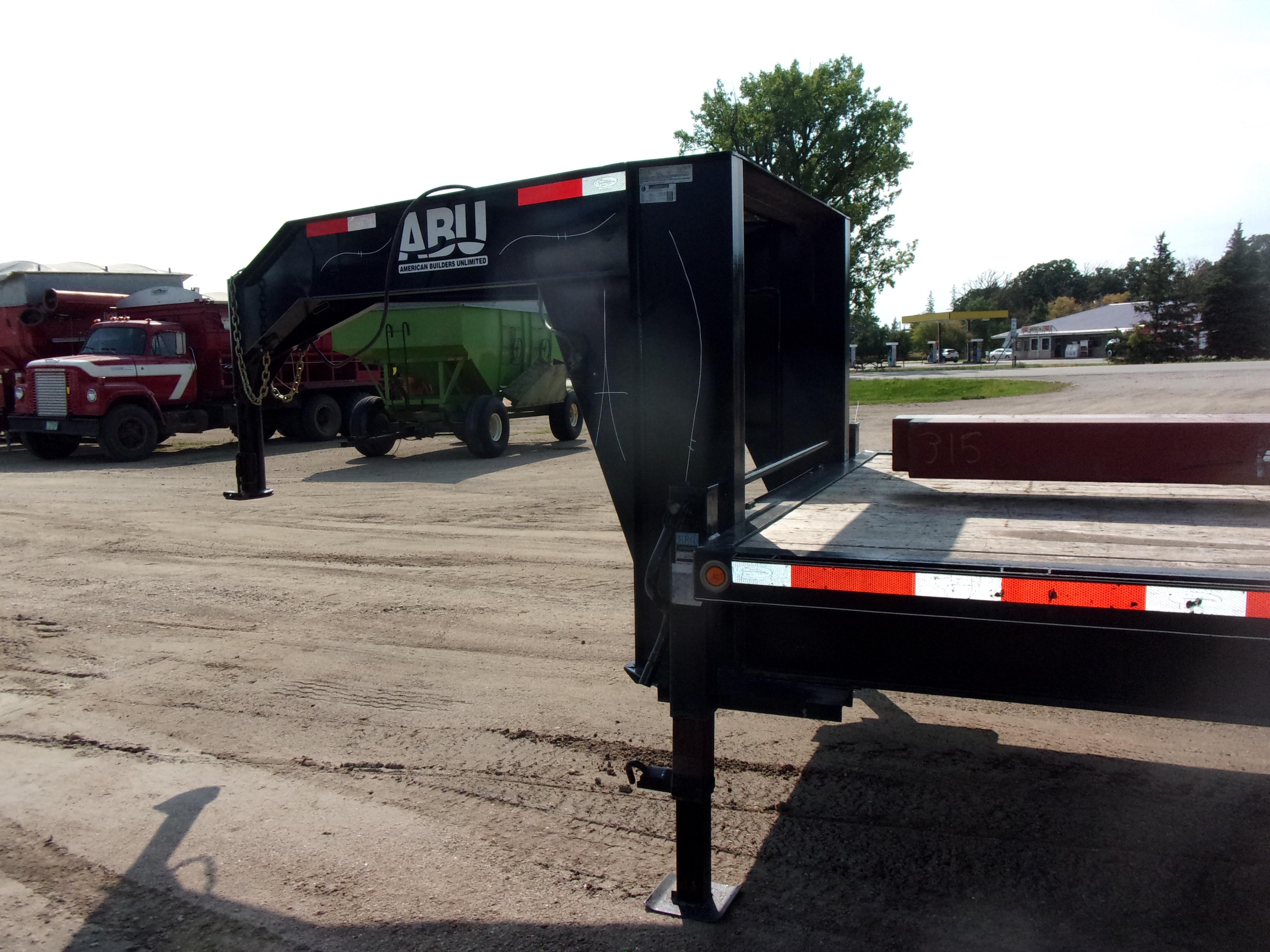 2017 102" x 26' ABU TANDEM AXLE GOOSENECK TRAILER, beaver tail, flip over ramps, 7000# axles,