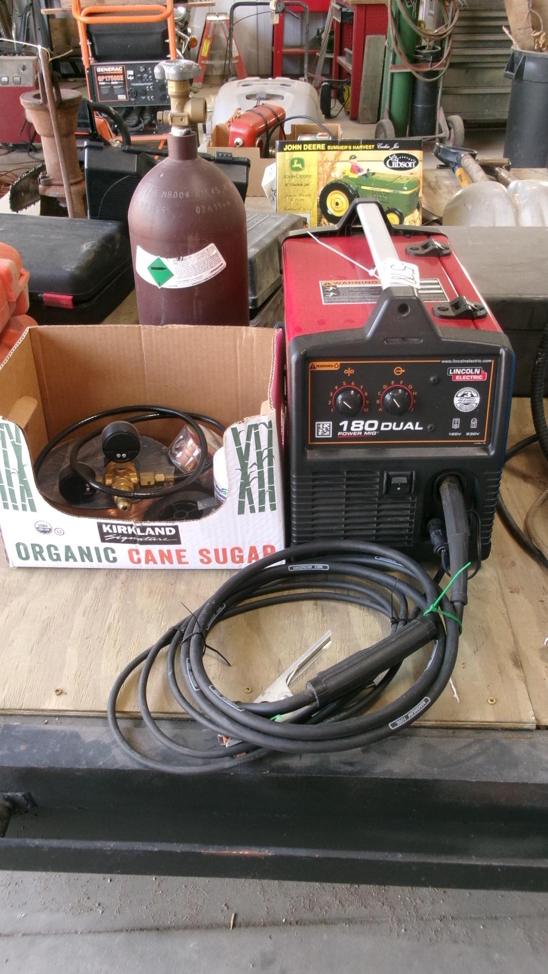 LINCOLN 180 DUAL VOLTAGE MIG WELDER w / tank , Proxibid