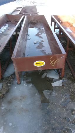 8' SIOUX METAL FEED BUNK w / ATTACHED HAY FEEDER PANEL