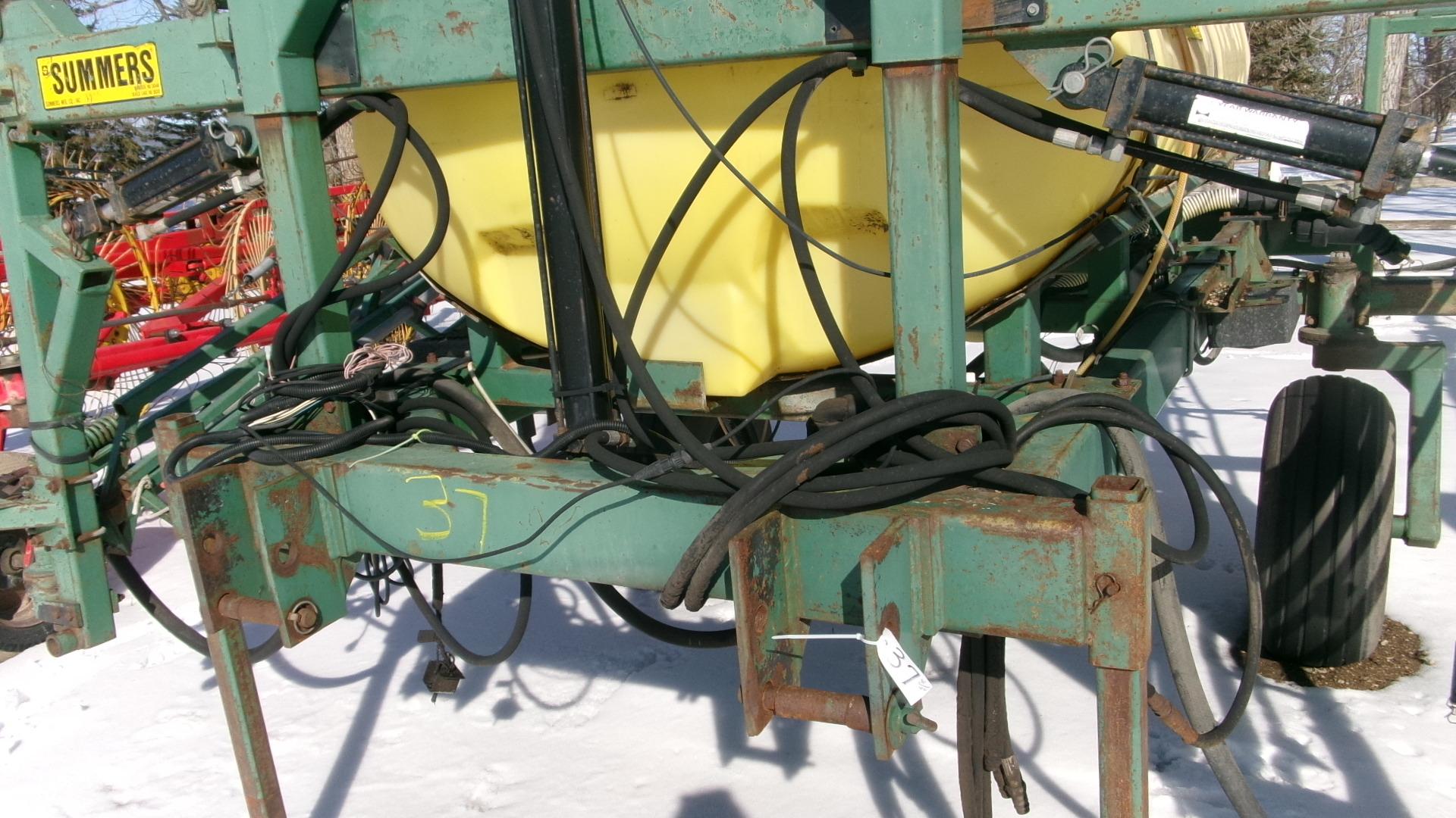 90' SUMMERS 2 PT. 500 GALLON SPRAYER, 20" spacing, triple nozzles, monitor in office