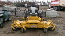 104" HUSTLER ZERO TURN MOWER, 3  deck hyd. lift, belt driven, 37 H. P., Tweel no flat tires, +