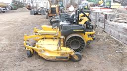 104" HUSTLER ZERO TURN MOWER, 3  deck hyd. lift, belt driven, 37 H. P., Tweel no flat tires, +