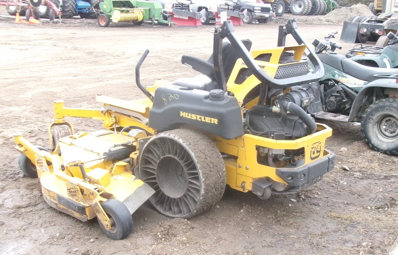 104" HUSTLER ZERO TURN MOWER, 3  deck hyd. lift, belt driven, 37 H. P., Tweel no flat tires, +