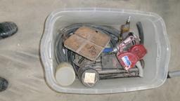 BARGAIN BOX: TOOL BOX w / MISC.,2-SMALL HYD. JACKS, T HANDLE ALLEN WRENCHES, NEW FLARING KIT,  +