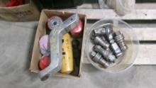 MISC. FILTERS, 2 5/16" BALL, & 6 LARGE HYD. COUPLERS