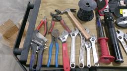 CLAW HAMMER, SIDE CUTTERS, CRESCENT WRENCHES, UTILITY KNIVES, SANDING DISCS SET , +