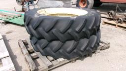 2-380 / 80R  / 38" on JOHN DEERE 12 HOLE STEP UP RIMS