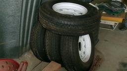 4-NEW ST235 / 80R / 16" on 8 BOLT RIMS