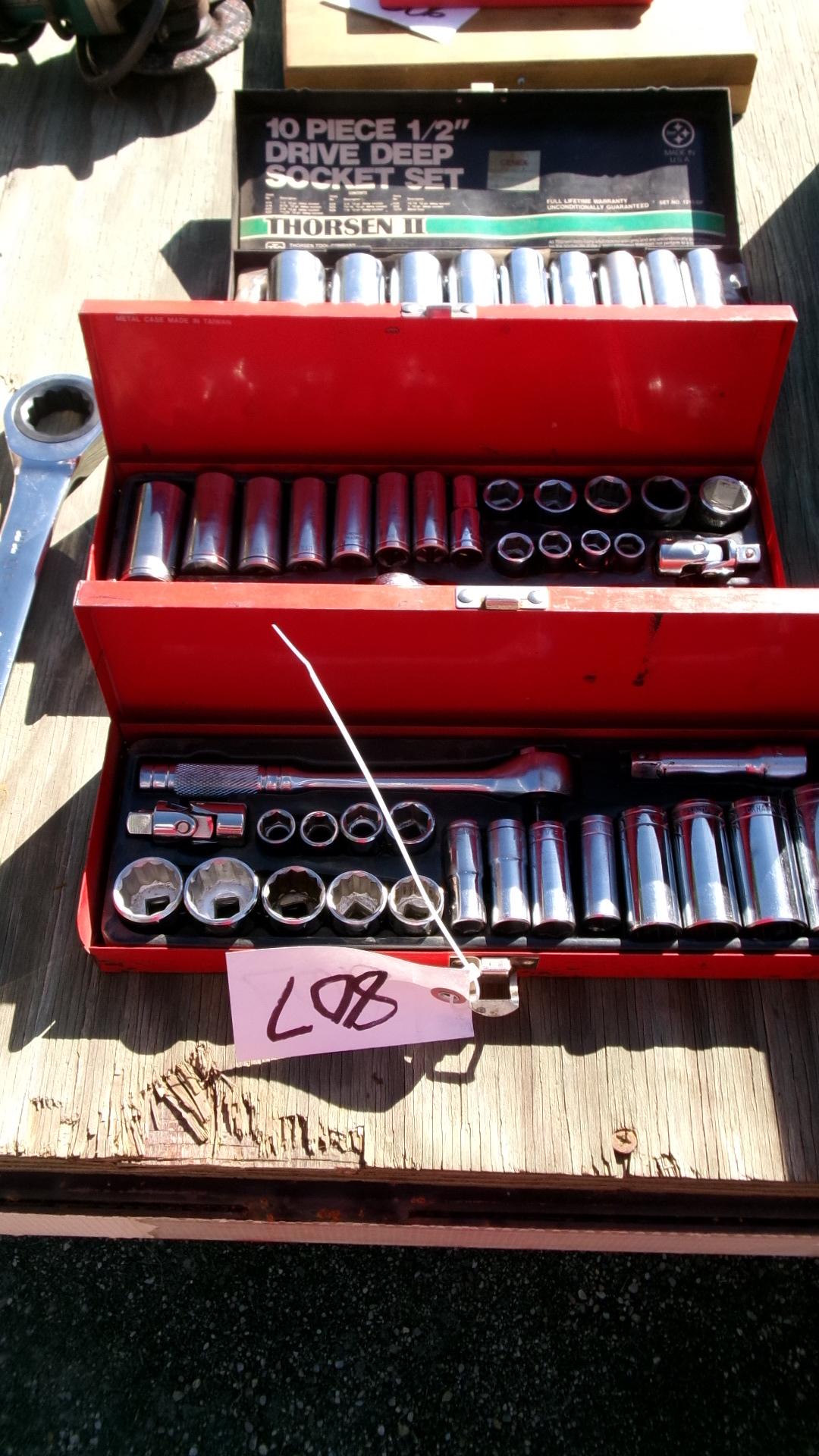 10- PC. 1/2" DRIVE SAE SOCKET SET, 3/8" METRIC &  SAE SOCKET SETS
