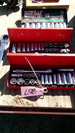 10- PC. 1/2" DRIVE SAE SOCKET SET, 3/8" METRIC &  SAE SOCKET SETS