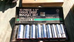 10- PC. 1/2" DRIVE SAE SOCKET SET, 3/8" METRIC &  SAE SOCKET SETS
