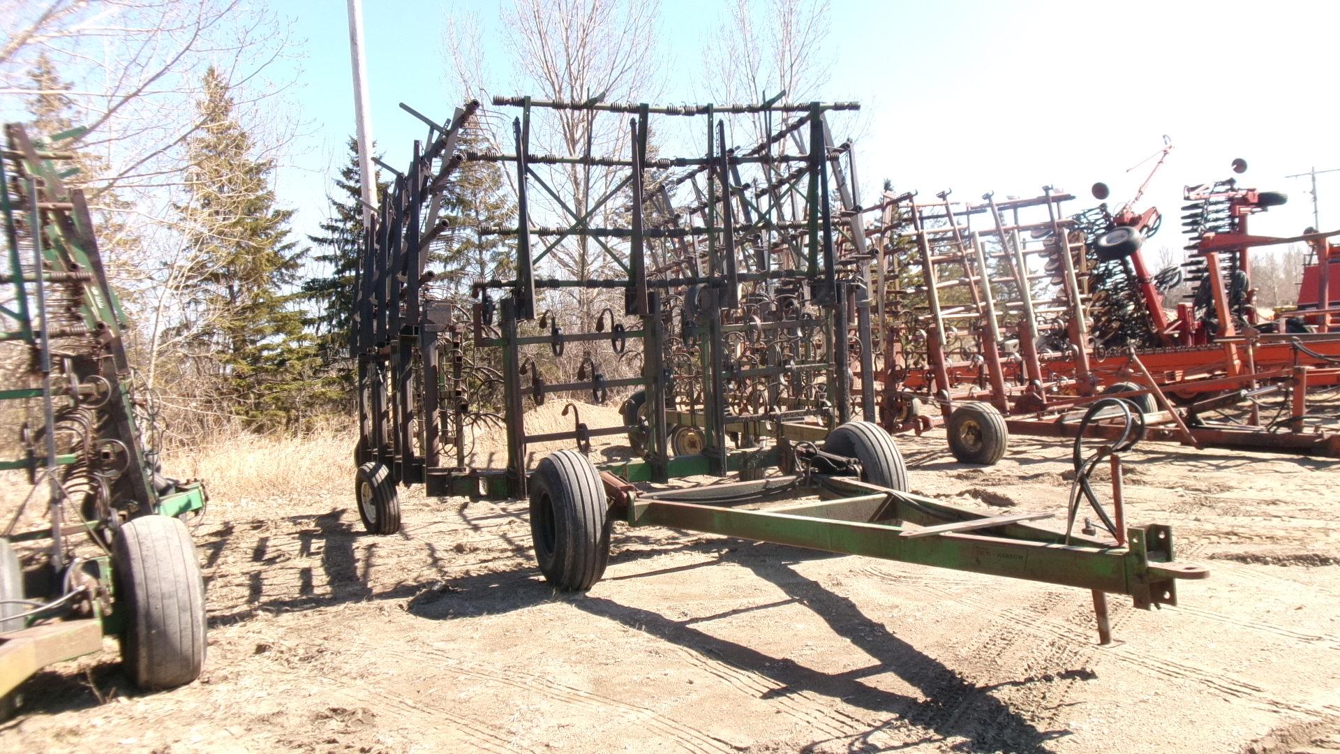 50' SUMMERS 3 RANK RETRACTIBLE MULTI WEEDER, 4 bar harrow