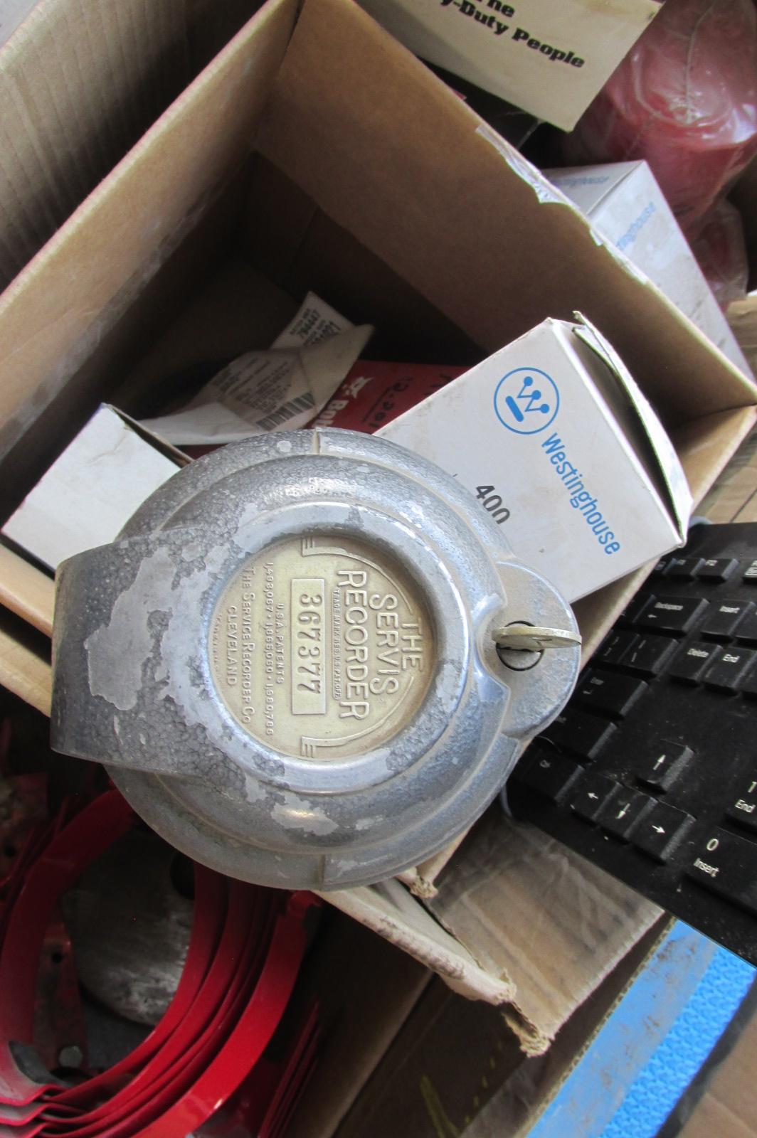PALLET OF MISC. FILTERS, PULLEYS, BUSHINGS, MONITOR & KEYBOARD, & MORE