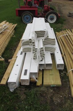 STEEL RAILING: 6-7' LINE POSTS,  RAILING PIECES,