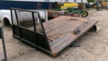90" x 11' STEEL FLATBED w / HEAD ACHE RACK