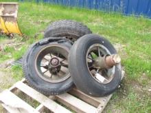 3 STEEL SPOKED WHEELS-old