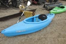 8'  PLASTIC SUN DOLPHIN  KAYAK w / PADDLE, never used