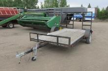 74" X 12' SINGLE AXLE TRAILER, 4' flip up ramps no paper work