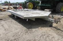 FLOE 14' ALUMINUM TANDEM AXLE SNOWMOBILE TRL., hold downs, no paper work