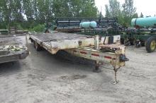 102" X 29' TANDEM AXLE DUALLY PINTLE HITCH TRAILER, 4' beaver tail, flip over Al. ramps, D rings,