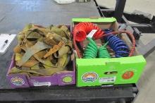 SEMI  AIR LINE HOSES &  ELECTRIC CABLE HOOK UP, APPROX. 6 - 2" SHORT RACHET STRAPS