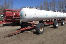 1500 GALLON NH3 TANK on 14L x 16.1 6 bolt trailer