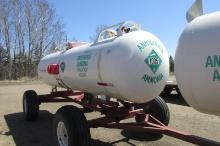 1500 GALLON NH3 TANK on 14L x 16.1 6 bolt trailer