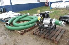 6" 3 PT. PTO WATER PUMP  w / 24' H.D. SUCTION & 24' H.D. DISCHARGE HOSES,  exc. cond.,