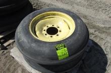 2 - 7.5 X 20 SINGLE RIB TIRES ON JOHN DEERE 8 bolt rims