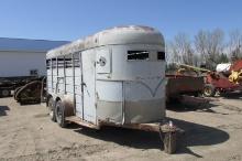 5' X 16' BUMPER HITCH STOCK TRAILER, very good tires, floor fair,  needs wiring for lights, no ti...