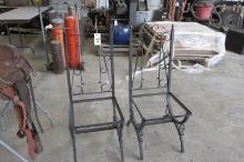 2-BLACK METAL CHAIRS-no cushions