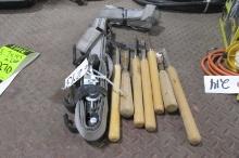 WOOD TURNING LATHE CHISEL SET & MOVING DOLLY