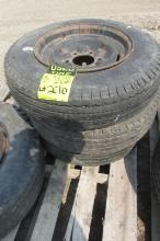 3-7 X 14.5 TRAILER TIRES ON 6 BOLT RIMS