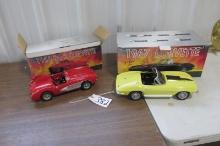 1967 CORVETTE WHISKEY DECANTER & 1956 SR-2 CORVETTE WHISKEY DECANTER, new
