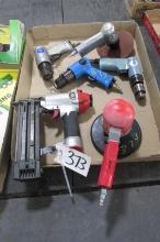 AIR TOOLS: 2-CHISELS, 2 SANDERS, BRAD NAILER, DRILL