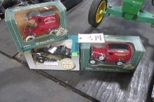 1905 & 1932 ERTYL CAR BANKS, LIBERTY 1937 CHEV. CAR BANK