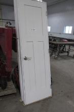 2- 24" X 80" SOLID PRE HUNG OAK DOORS w / hardware