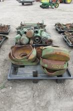 3-PALLETS-FLY WHEEL COVERS, BELT PULLEYS, AIR CLEANERS, FAN ASSEMBLIES