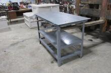28" X 56" 2 SHELF STEEL TABLE