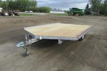 8' X 14' FLOE ALUMINUM SNOWMOBILE TRAILER, 4' x 6' pull out ramp, new deck, new tires, +