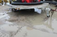 100" x 10' 2 PLACE ALUMINUM SNOWMOBILE TRAILER, 52" X 5' ramp, perm. lic.
