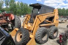 CASE 1845C DIESEL SKID LOADER, aux. hydraulic, spare tire, 72" bucket, 4700 hrs., good cond.