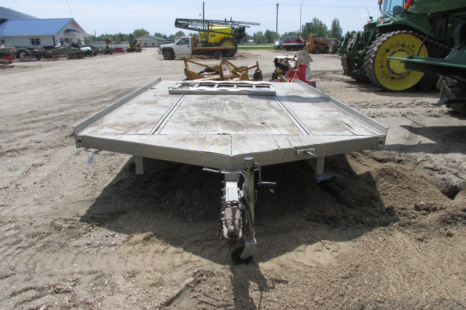 FLOE 14' ALUMINUM TANDEM AXLE SNOWMOBILE TRL., hold downs, no paper work