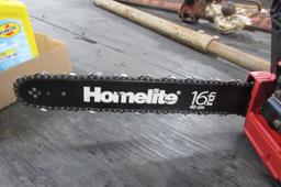 16" HOMELITE CHAIN SAW, runs good, Sharp