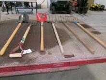 ROUND NOSED SHOVEL, GARDEN SPADING FORK, SQ. NOSED SHOVEL,4, 5, & 6 TINE FORKS