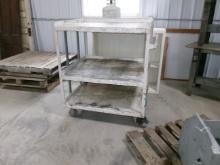 3 TIER METAL ROLLING CART, 40" X 33" X 47"