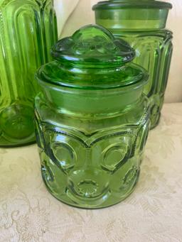Green Moon and Stars Canister Set (4 pc)