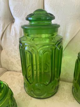 Green Moon and Stars Canister Set (4 pc)